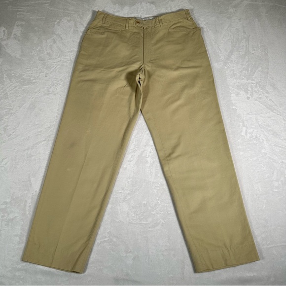 Canali Sport Other - Canali Sport Men Casual Pants Flat Front 100% Cotton Made in Italy Beige Sz 52 7